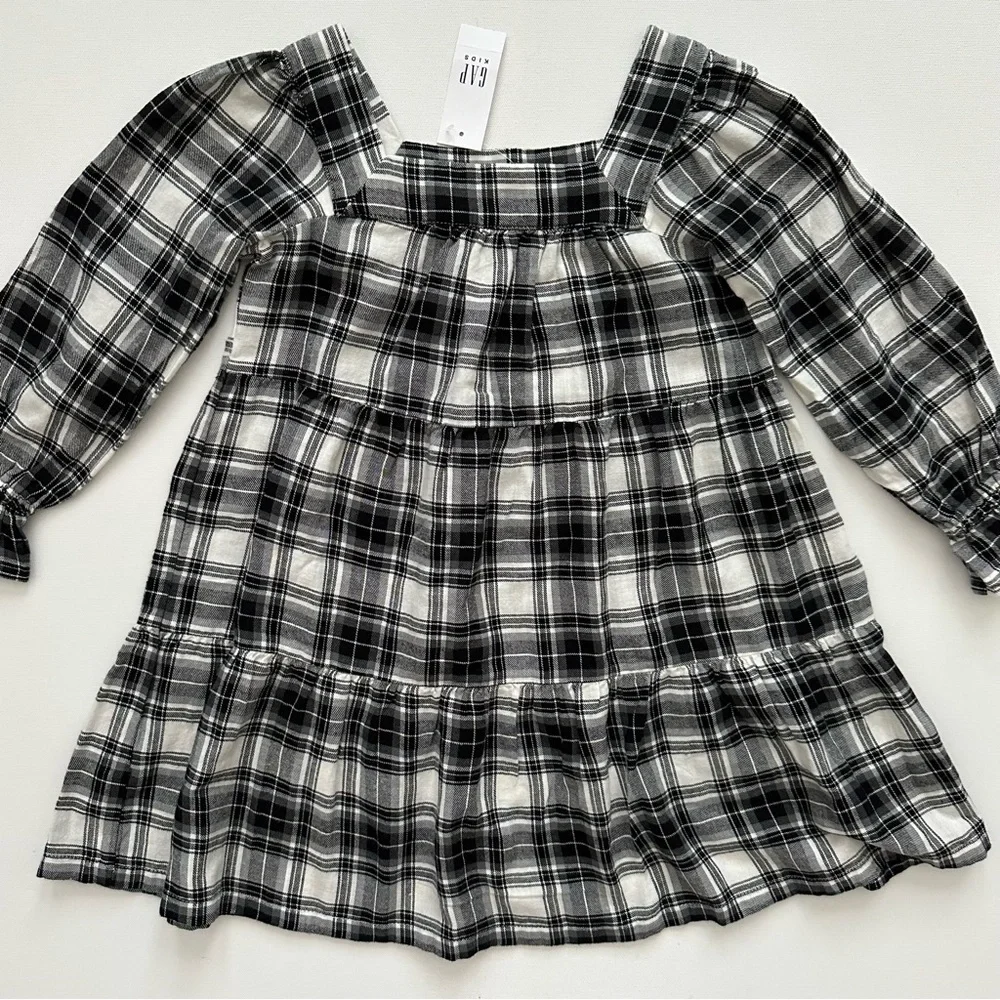 Gap Kids Long Sleeve Plaid Dress Size XS (4/5) Little Girls